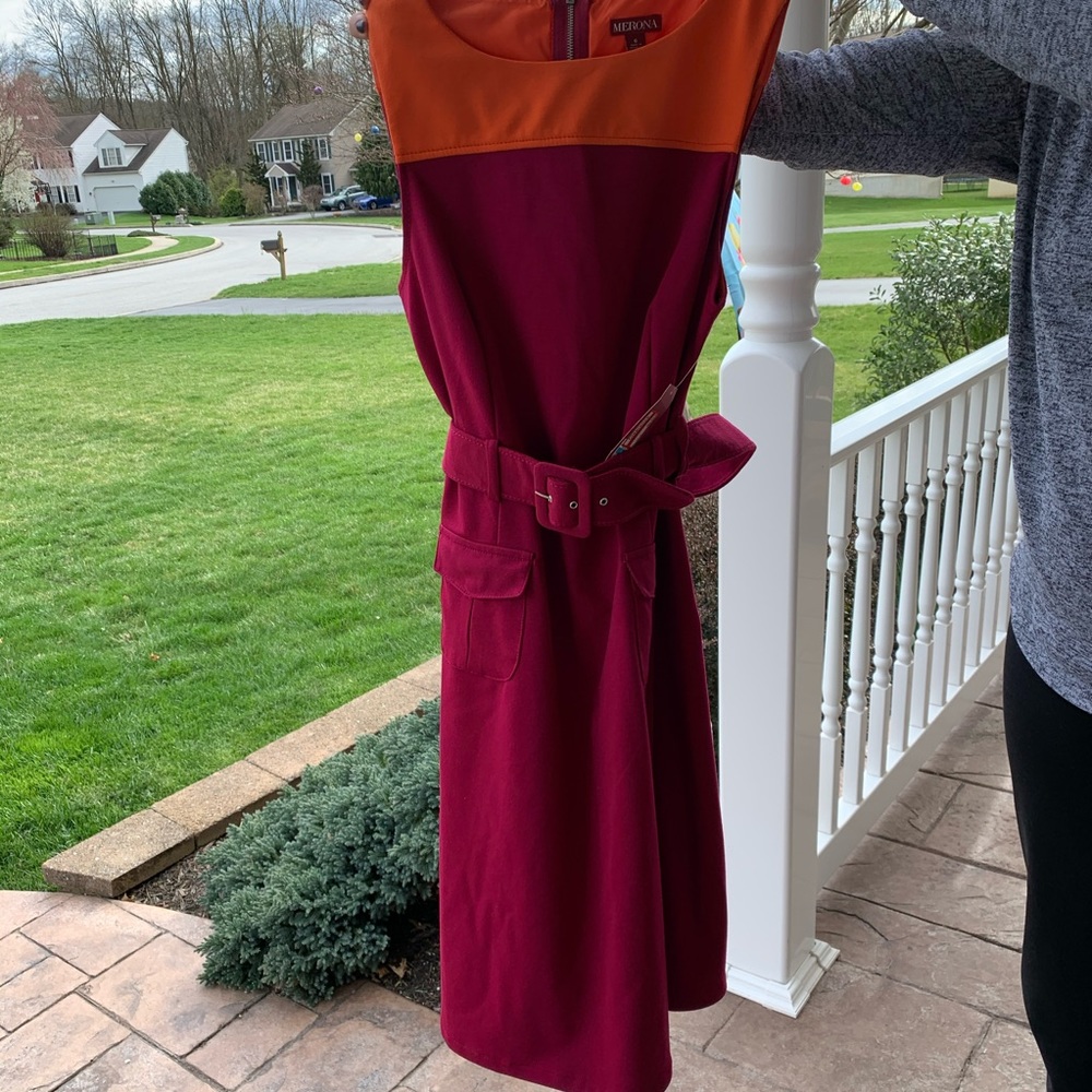 Beautiful size 6 pink & orange dress new with tags